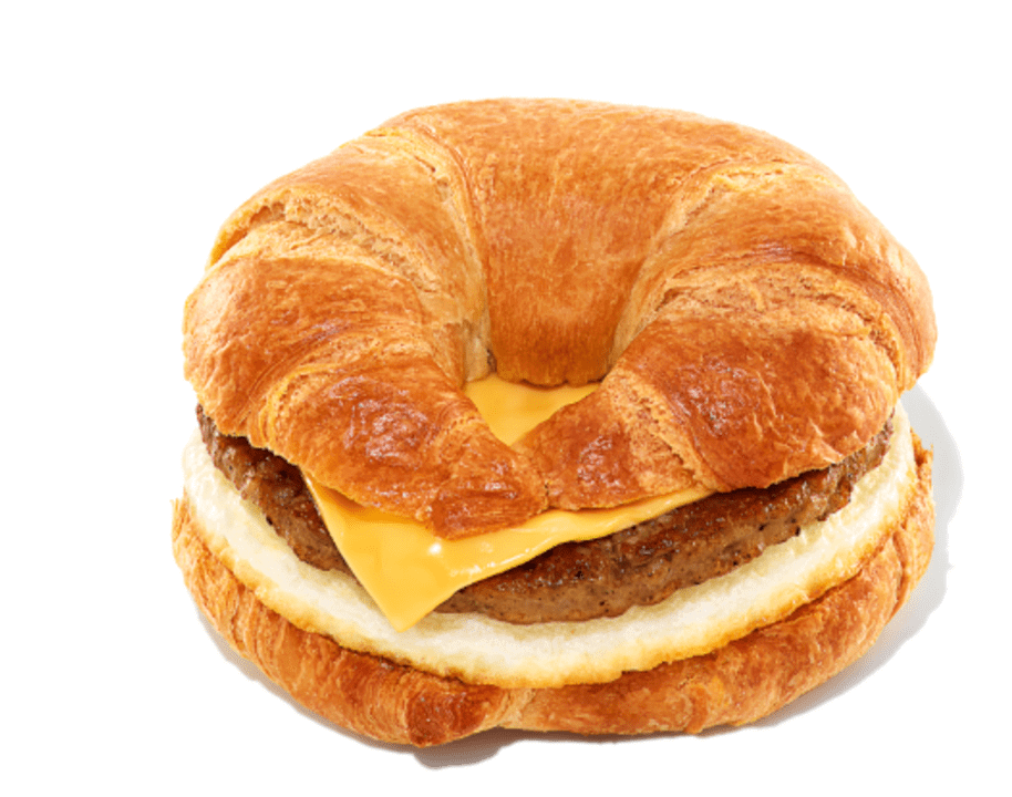 Sausage egg and cheese croissant sandwich