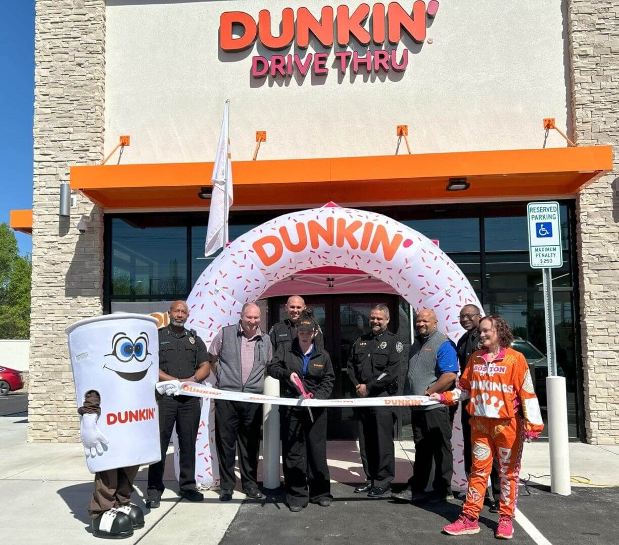 Dunkin' drive-thru grand opening ribbon-cutting